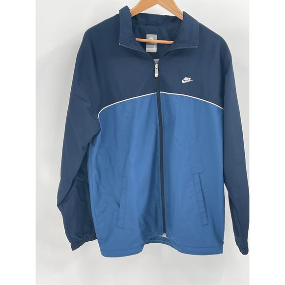 Nike Jacket Men’s Large Blue Full Zip‎ Windbreaker 2 Tone - Picture 1 of 13